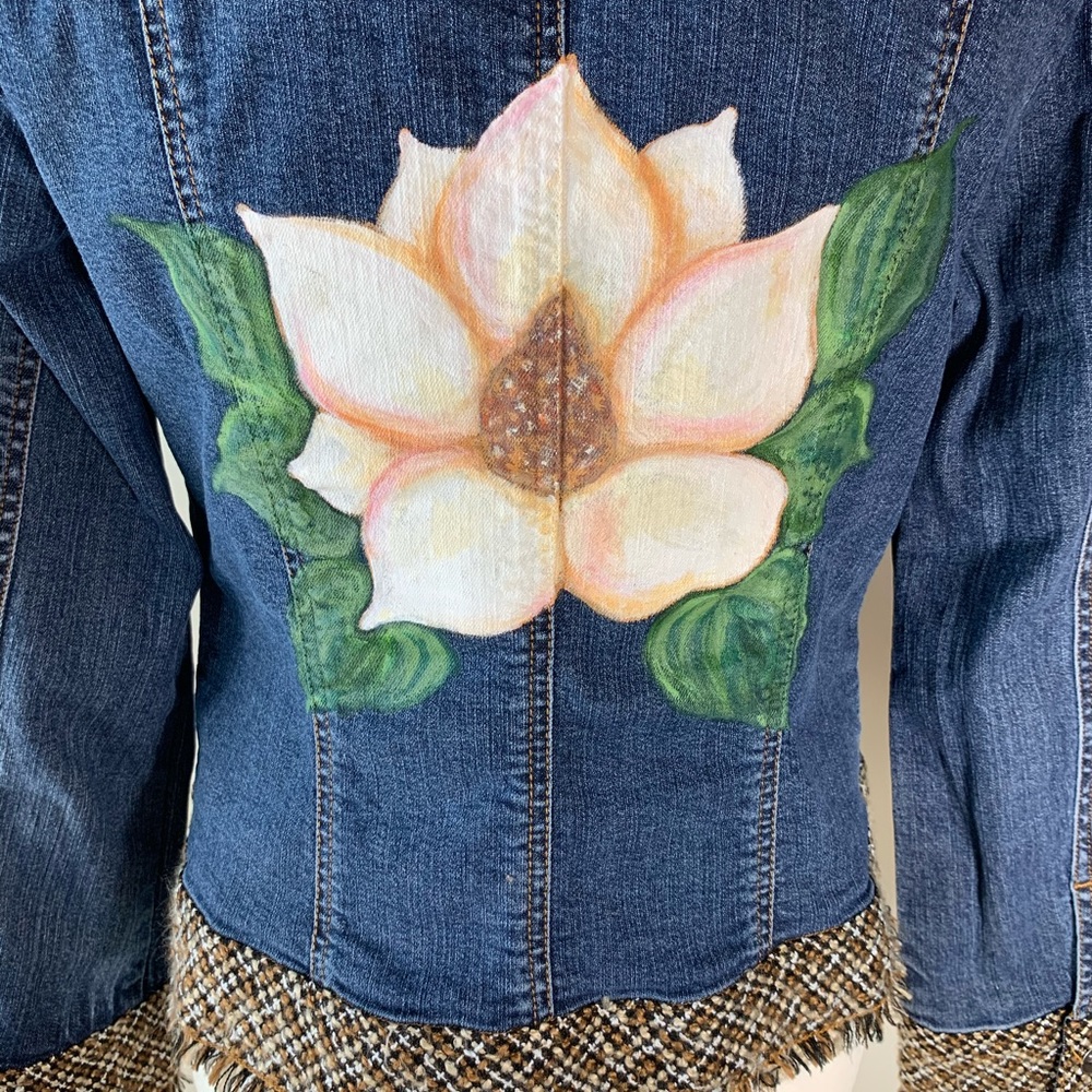 Coldwater Creek Denim Jacket with Magnolia - Picture 2 of 6